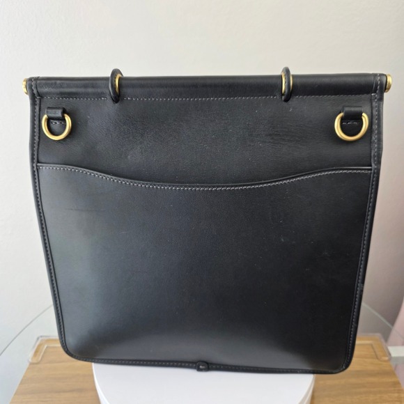 Coach Willis Black Leather Top Handle Bag Brass Hardware Mens Womens - Picture 2 of 11